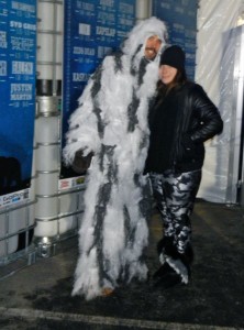 Daniel Rave and Kati Green show some of the unique clothing worn at SnowGlobe.