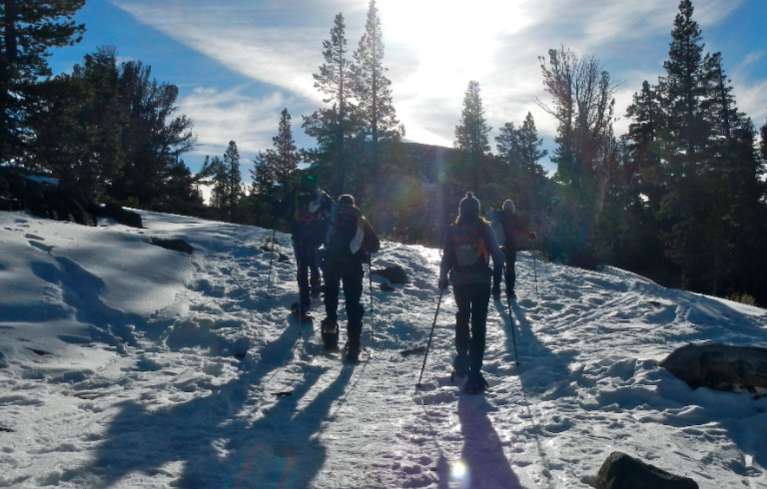 Elephants Back loom ahead of the snowshoers on Jan. 1. Photos/Kathryn Reed