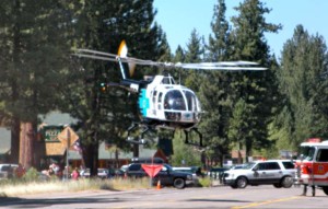 Calstar can land in many locations -- including the middle of Highway 50. Photo/LTN file