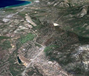 Tahoe Paradise and Meyers today. Photo/Google Earth
