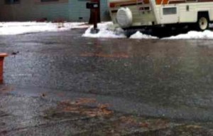 Streets in South Lake Tahoe are flooding a bit after a whole day of rain Feb. 8. Photo/Susan Wood