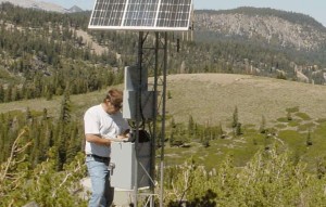 Sierra Nevada seismograph station being upgraded by John Torrisi, NSL staff.