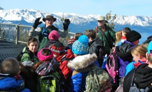 Volunteer Ranger Bob Sweatt talks about what can be seen from the mid-station.