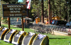 Anderson's bike rentals has a special use permit for its display of two-wheelers. Photo/LTN file