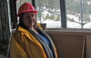 Ivone Larson has a special pink hard hat to wear during all the construction at STHS. Photo/LTN file