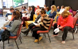 More than 50 people fill the room May 21 at the Douglas County School District meeting. Photo/Anne Knowles