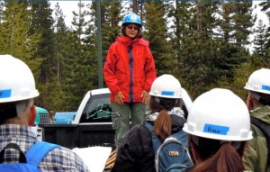 TRTA Executive Director talks to volunteers on a National Trails Day. Photo/LTN file