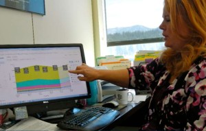 South Lake Tahoe City Manager Nancy Kerry demonstrates how Open Gov works. Photo/Kathryn Reed