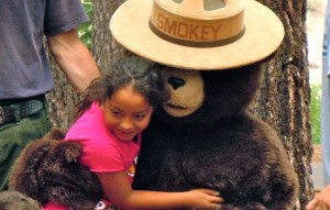 Smokey Bear reaching out to next generation. Photo/LTN file