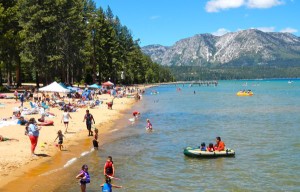 Beaches in Tahoe are getting more crowded with temps rising and holiday crowds arriving. Photo/LTN