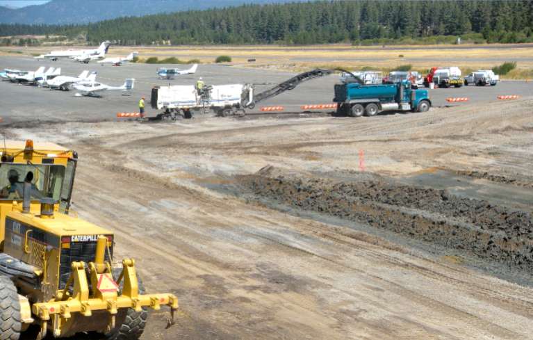 Lake Tahoe Airport runway improvements are in large part because of FAA grants. Photo/LTN line