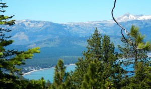 Views of Lake Tahoe are visible -- but require getting off your bike.