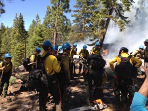 Crews quickly responded to the June 18 fire behind the former Kingsbury Middle School. Photo/Carol Faccinetti