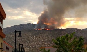 Lightning on July 16 ignited a brush fire in Jacks Valley. Photo/Valerie Smith