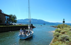 This sailboat on July 4 had to go out on the left to have enough clearance in the water. Photos/Kathryn Reed