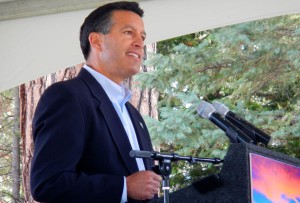 Nevada Gov. Brian Sandoval, who chairs the Western Governors' Association, spoke Aug. 19 in Tahoe about drought and fire. Photo/Kathryn Reed
