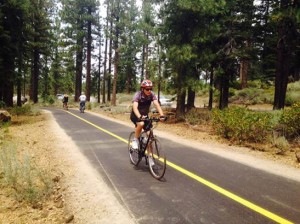 Cyclists on the new Fallen Leaf Lake path. Photos/U.S. Forest Service