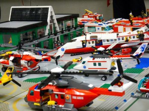 Fire Capt. Mark WyGand with Legos built the Lake Tahoe Airport crash scene to scale.