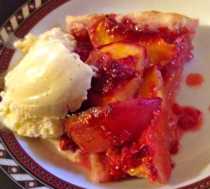 peach-raspberry galette