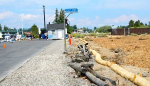 Mulch has been placed by the CTC on the dirt, while the marina has added rock next to the parking lot driveway. Photo/LTN