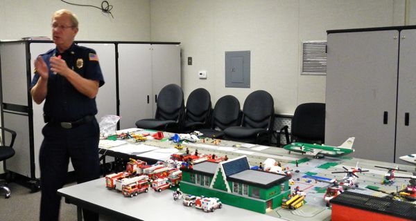 South Lake Tahoe Fire Chief Jeff Meston talks about preparations for the Aug. 25 drill. Photos/Kathryn Reed
