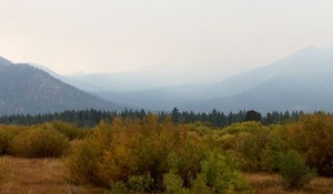 Smoke obscures the mountains in Lake Tahoe on Sept. 21. Photo/Kathryn Reed