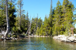 The channel separating the lakes.
