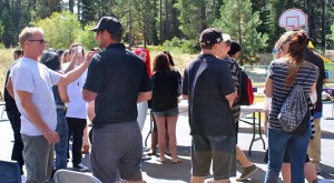Mount Tallac students talk with potential employers.