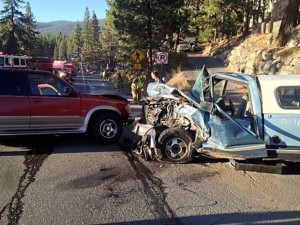 Drivers of these vehicles were hurt Oct. 18. Photo/North Tahoe Fire