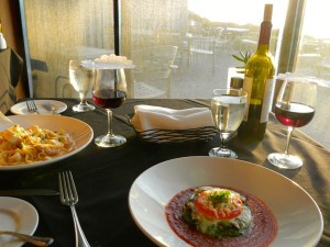 Alexander's restaurant serves breakfast, lunch and dinner.