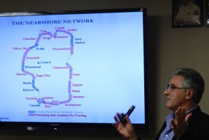 Geoff Schladow talks Nov. 6 about what is happening below the surface of Lake Tahoe. Photo/Kathryn Reed