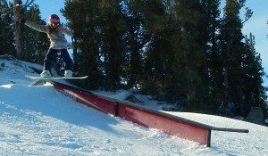 A mini terrain park has four features.