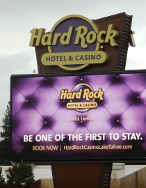 Hard Rock's sign is modern, contemporary and eye-catching.