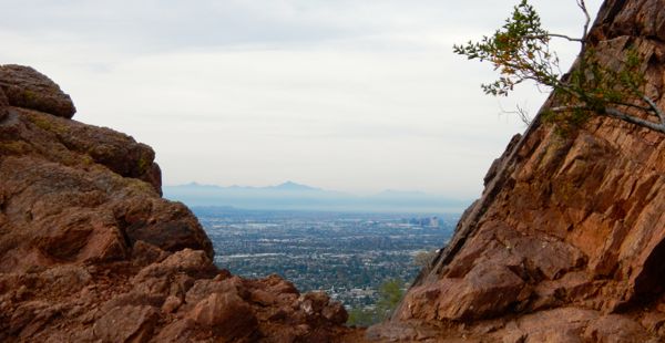 Downtown Phoenix is in the distance as seen from along the Camelback Mountain trail. Photos/Kathryn Reed
