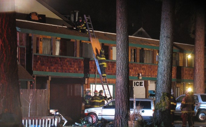 10 people evacuated from burning hotel