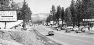 Highway 50 near Third Street in South Lake Tahoe in the 1960s. Photo/South Lake Tahoe