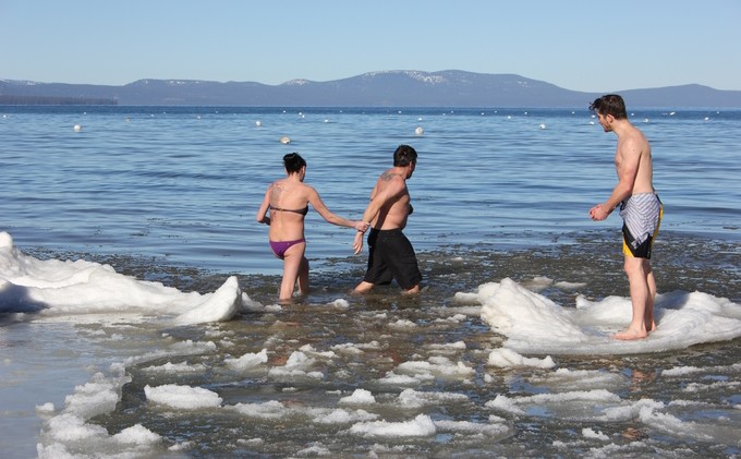 Polar plungers don’t let a little ice stop them
