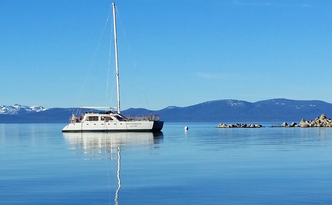 Tahoe tour boat extracted from lake
