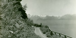 A vehicle on the trestle. Photo/Lake Tahoe Historical Society