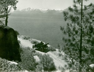 People used to drive around Cave Rock. Photo/Lake Tahoe Historical Society