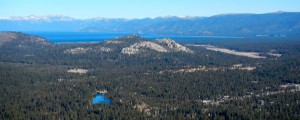 Views along the ridgeline look out to Lake Tahoe.