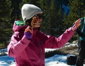 Maria Mircheva with the Sugar Pine Foundation explains the different pine cones.