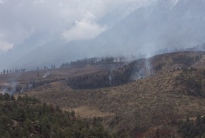 Round fire off Highway 395 atop Sherwin Grade between Bishop and Mammoth on Feb. 7. Photo/BIll Kingman