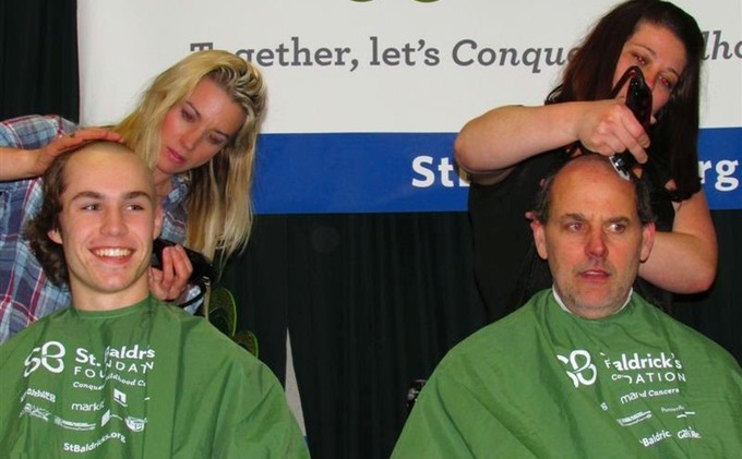 Going bald to raise money for cancer research