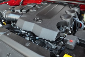 Specifications Price $39,000 to about $42,000 (Trail Premium) Engine 4.0L DOHC 24 valve V-6 270 hp @ 5,600 rpm 278 lbs.-ft. of torque @ 4,400 rpm Transmission Five speed electronically controlled automatic (V-6) Transfer case (switchable locking) Part time shift on the fly with low range (2.566 reduction), SR5 and Trail only Full time single speed with locking center differential (Limited) Configuration Longitudinal mounted front engine/ rear wheel drive, all wheel drive Dimensions Wheelbase 109.8 inches Length 190.7 inches Width 75.8 inches Height 71.5 inches (with roof rack) Ground clearance (4X2/4X4) 9.0/9.6 inches Weight 4,750 (4X4 Trail) pounds GVWR (Trail) 6,300 pounds Track (f/r) 63.2/63.2 inches Steering lock to lock 2.7 turns Turning circle 37.4 feet Fuel capacity 23 gallons Cargo capacity (second row up/folded/third row up) 47.2/89.7/9.0 cubic feet Wheels 17X7.5 inches Tires P265/70X17 Tow capacity 4,700 pounds Coefficient of drag 0.36 Performance 0-60 7.78 seconds 50-70 3.98 seconds 50-70 uphill 5.78 seconds Top speed Who cares? It will cruise effortlessly, quietly and smoothly well above all legal speed limits in the United States. Fuel economy EPA rated 17/21/18 mpg city/highway/combined. Expect 18-19 mpg in rural country driving and 23.5 mpg on the highway at legal speeds