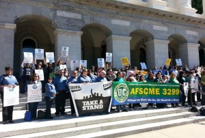 College students on March 5 protest in Sacramento. Photo/Jessica Nicole