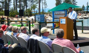 Gov. Brian Sandoval talks June 25 about collaboration as other Western governors listen. Photo/Kathryn Reed