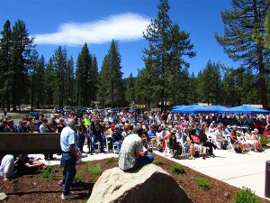 Hundreds of people turn out for the June 6 museum opening.