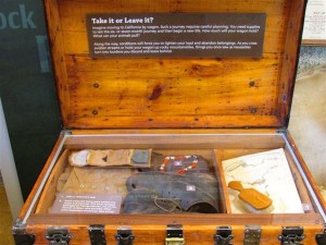 Displays show items from days gone by.