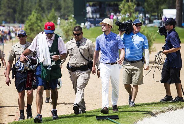 Justin Timberlake has a phalanx of Douglas County deputies at the golf tournament. Photo/Carolyn E. Wright/Copyright
